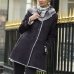 Vêtement d’hiver soldé : Manteau col fausse fourrure